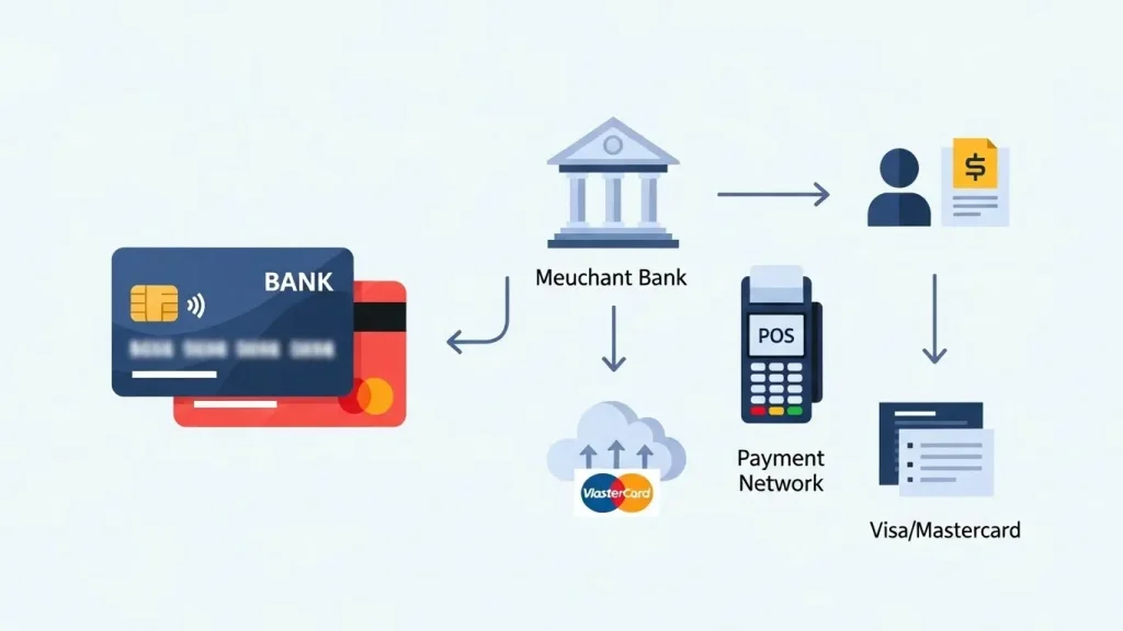 신용카드 현금화 기본 구조를 나타내는 결제 흐름 이미지