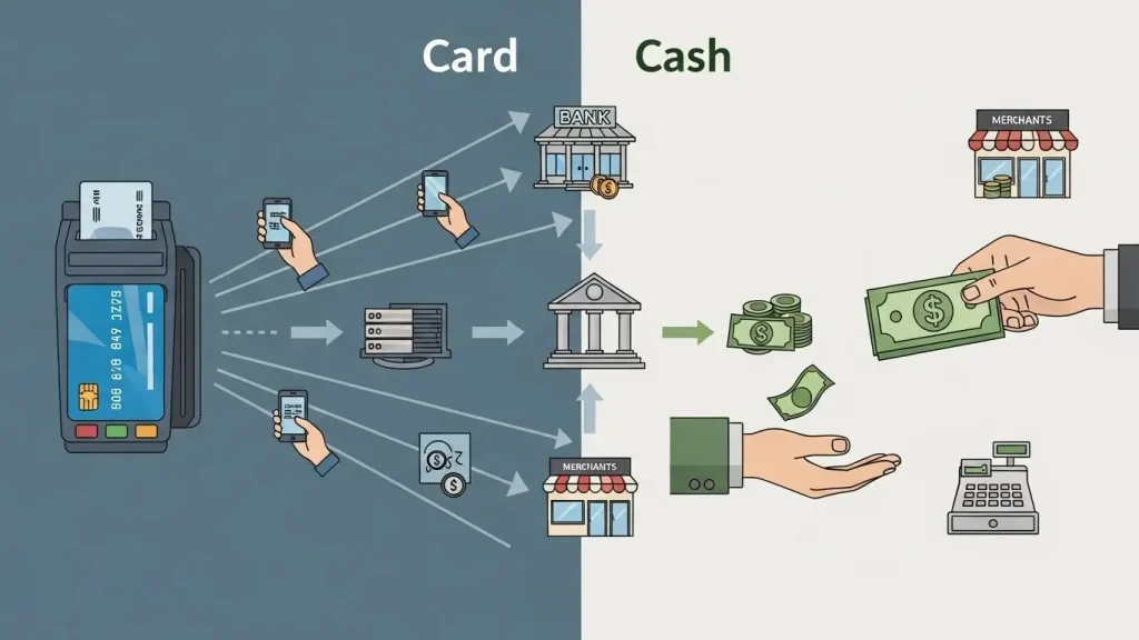 카드 결제와 현금 차이 이해 이미지